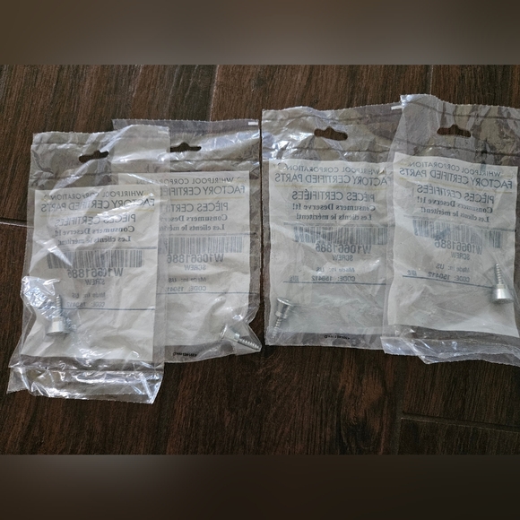 OEM Set of 4 Whirlpool Refrigerator : Door Handle Mounting Screws (W10661886) - Picture 2 of 3